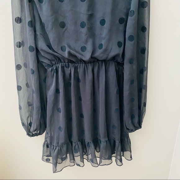 DO+BE Polkadot Long Sleeve Dress Black Sz Medium - Picture 9 of 9